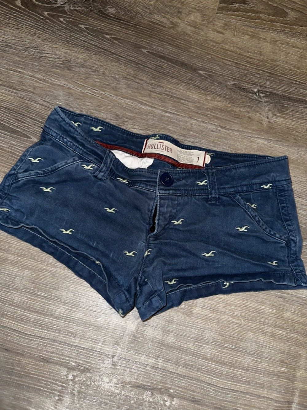 Y2K Hollister Navy Logo Embroidered Women’s Shorts